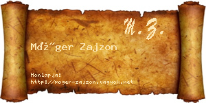 Móger Zajzon névjegykártya